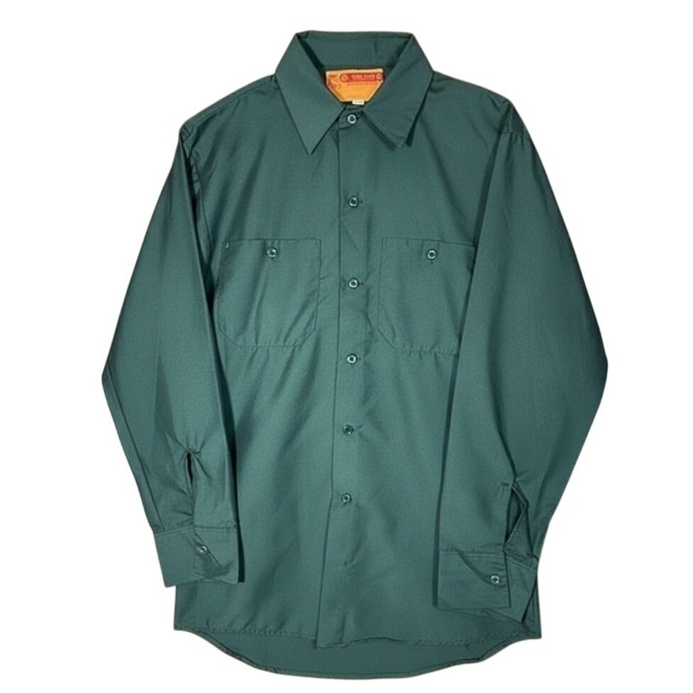 Work Wear Corporation Vintage 70's Green Button Down Work Shirt Small
